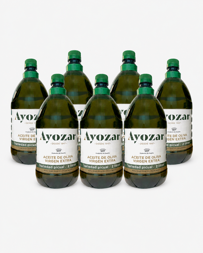 Pack de 7 garrafas AOVE Ayozar Familiar 2L